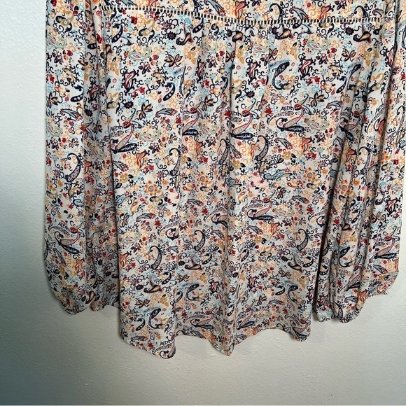 Collective Concepts Warner Lattice Detail Blouse Ivory Paisley - Picture 11 of 14